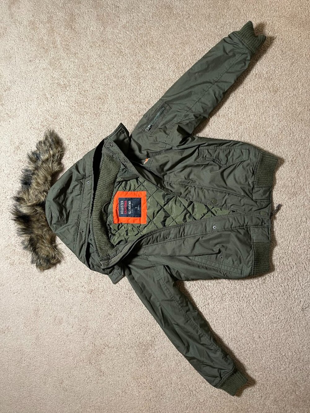 Hollister Small Olive Green All-Weather Jacket